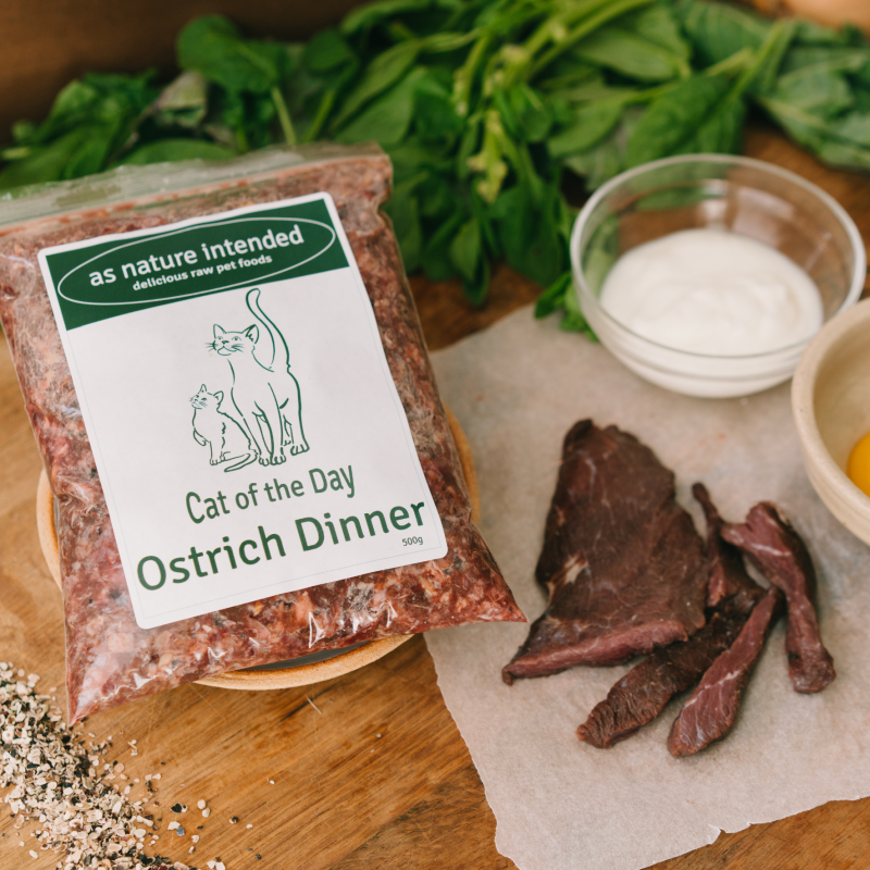 Ostrich Dinner for Cats As Nature Intended